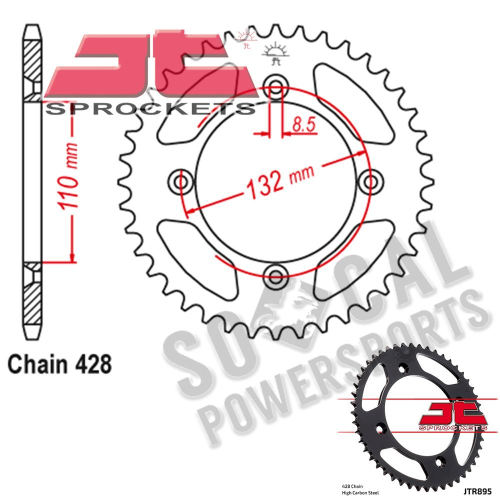 JT Sprockets - JT Sprockets Steel Rear Sprocket - 46T - JTR895.46