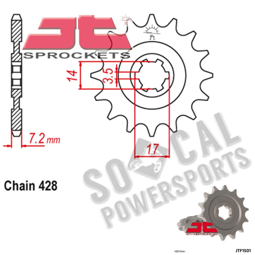 JT Sprockets - JT Sprockets Steel Front Sprocket - 14T - JTF1501.14