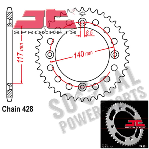 JT Sprockets - JT Sprockets Steel Rear Sprocket - 46T - JTR831.46