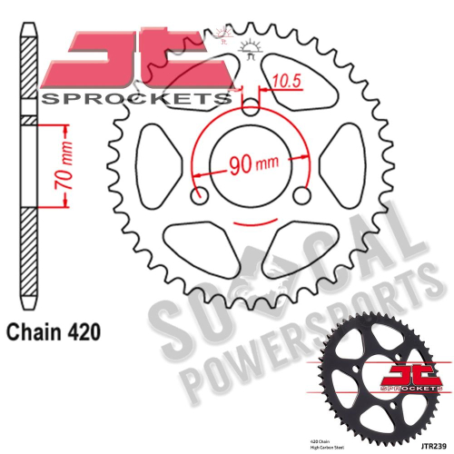 JT Sprockets - JT Sprockets Steel Rear Sprocket - 47T - JTR239.47