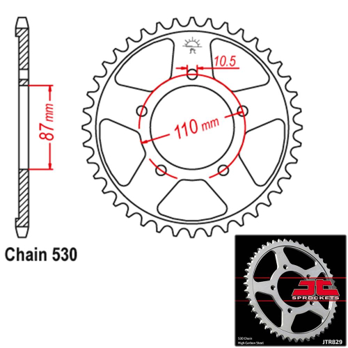 JT Sprockets - JT Sprockets Steel Rear Sprocket - 46T - JTR829.46