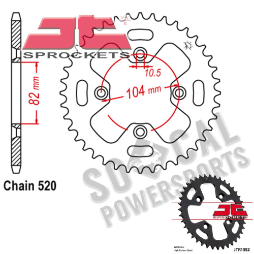 JT Sprockets - JT Sprockets Steel Rear Sprocket - 40T - JTR1352.40