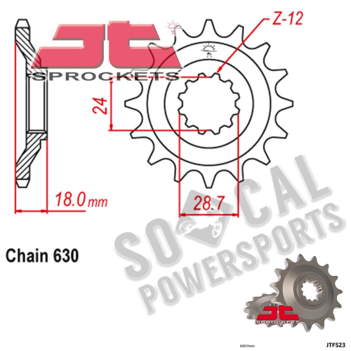 JT Sprockets - JT Sprockets Steel Front Sprocket - 15T - JTF523.15