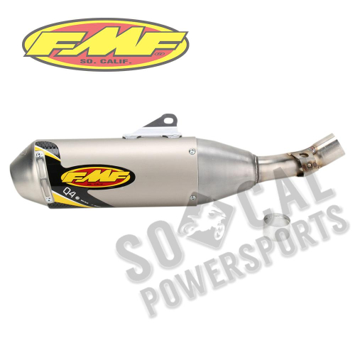 FMF Racing - FMF Racing Q4 Spark Arrestor Slip-On - Stainless Midpipe - 041287