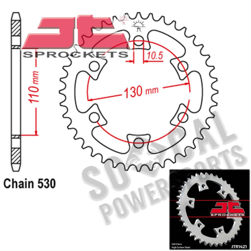 JT Sprockets - JT Sprockets Steel Rear Sprocket - 40T - JTR1421.40