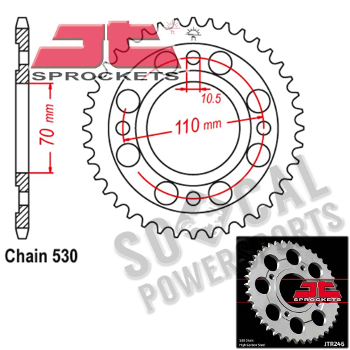 JT Sprockets - JT Sprockets Steel Rear Sprocket - 36T - JTR246.36