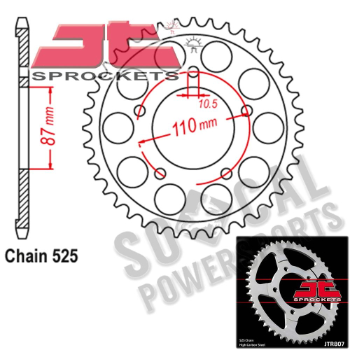 JT Sprockets - JT Sprockets Steel Rear Sprocket - 47T - JTR807.47