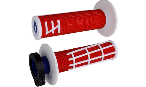 ODI - ODI Emig 2.0 Racing V2 Lock-On Grips -  Red/White - H36E2RW