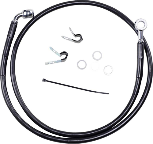 Drag Specialties - Drag Specialties Extended Stainless Steel Front Brake Line Kit - Black Vinyl Coated - 42 3/8in. - 660313-4BLK