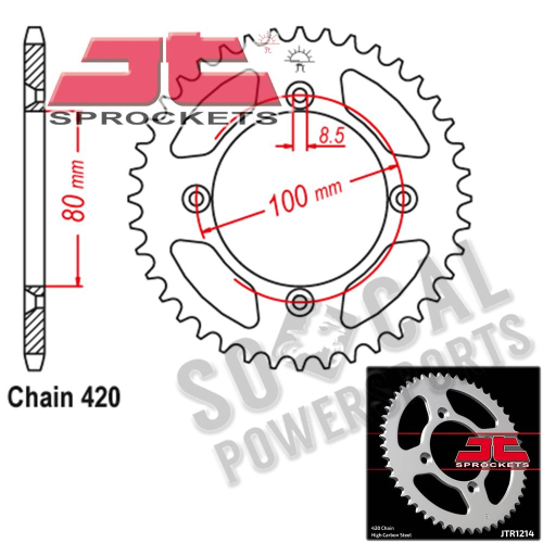 JT Sprockets - JT Sprockets Steel Rear Sprocket - 47T - JTR1214.47