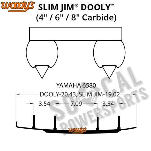 Woodys - Woodys Dooly Carbide Wear Rods - 4in. - DY4-6580