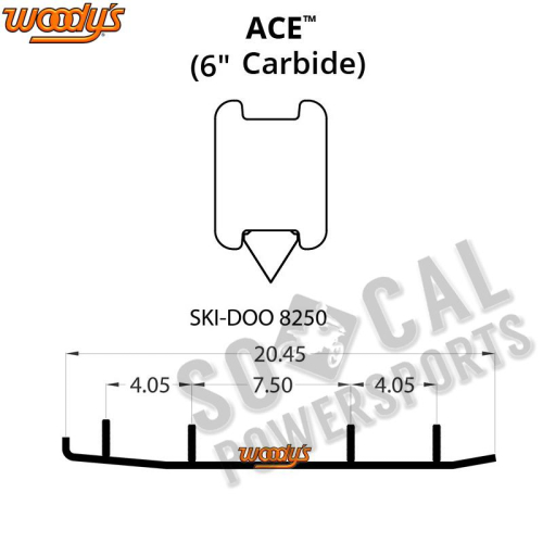 Woodys - Woodys Ace Runners with 6in. Carbide - AS6-8250