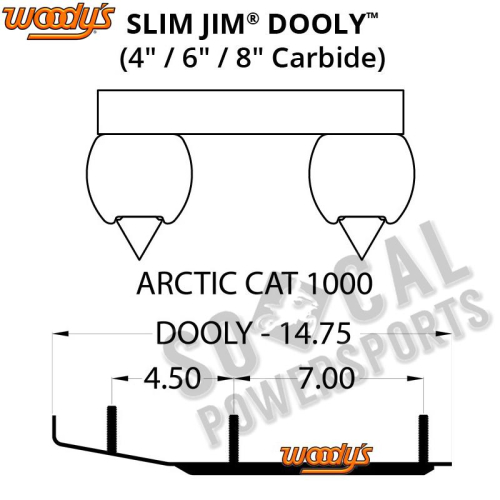 Woodys - Woodys Dooly Carbide Wear Rods - 6in. - DA6-1000