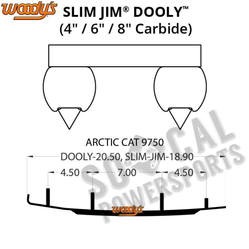 Woodys - Woodys Dooly Carbide Wear Rods - 4in. - DA4-9750