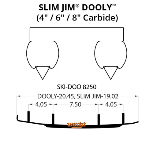 Woodys - Woodys Dooly Carbide Wear Rods - 4in. - DS4-8250