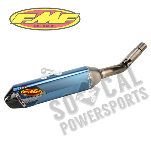 FMF Racing - FMF Racing Factory 4.1 RCT Slip-On - Blue Anodized Titanium Muffler - Titanium Midpipe - Carbon Endcap - 042286