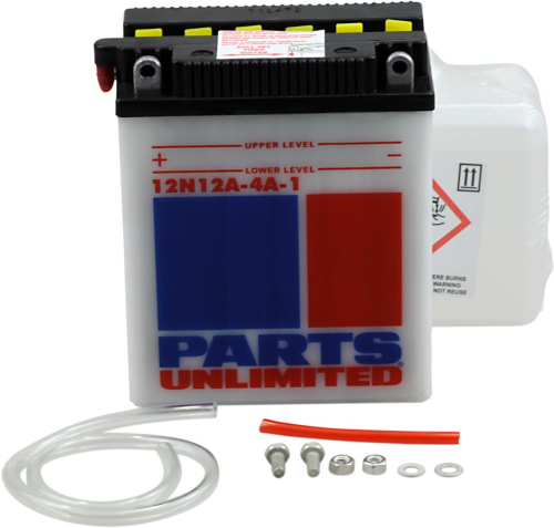 Parts Unlimited - Parts Unlimited 12V Conventional Battery Kit - 12N12A-4A-1-FP