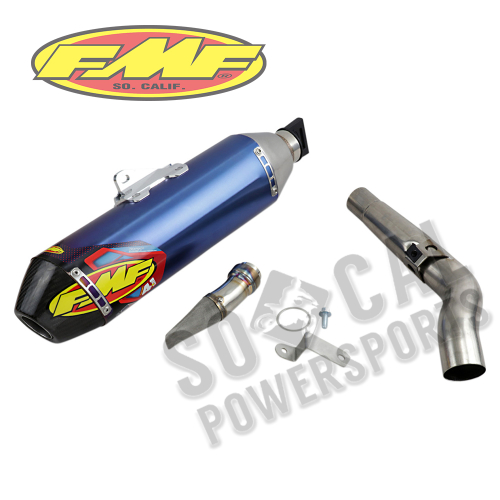 FMF Racing - FMF Racing Factory 4.1 RCT Slip-On - Blue Anodized Titanium - Carbon Fiber Endcap - 042371