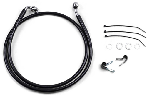 Drag Specialties - Drag Specialties Extended Stainless Steel Front Brake Line Kit - Black Vinyl Coated - 42 7/8in. - 640112-4BLK