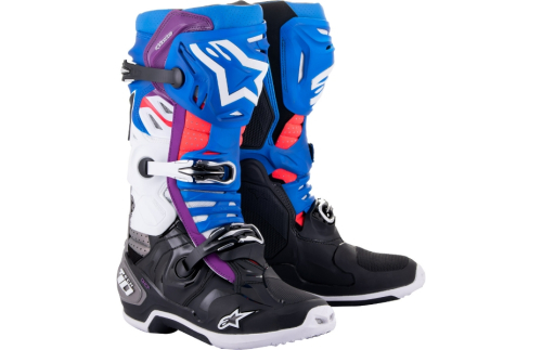 Alpinestars - Alpinestars Tech 10 Supervented Boots - 2010520-1792-13 - Black/ Blue/ Pink/ White - 13