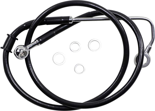 Drag Specialties - Drag Specialties Extended Stainless Steel Front Brake Line Kit - Black Vinyl Coated - 39 3/4in. - 1741-5761