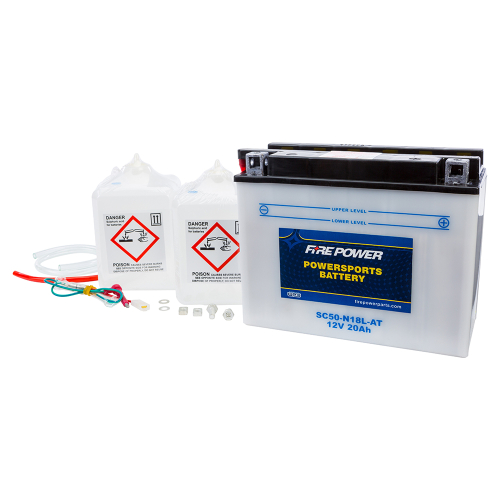 Fire Power - Fire Power Conventional 12V Heavy Duty Battery With Acid Pack - SC50-N18L-AT