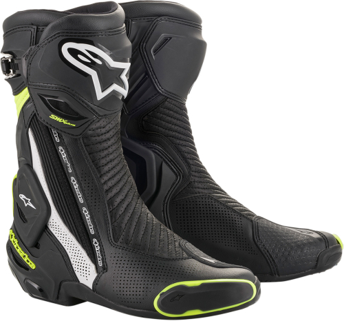 Alpinestars - Alpinestars SMX Plus Vented Boots - 2221119-125-45 - Black/White/Yellow - 10.5