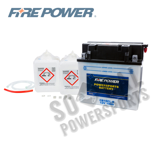 Fire Power - Fire Power Conventional 12V Heavy Duty Battery With Acid Pack - CB16CL-B