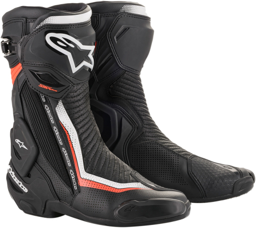 Alpinestars - Alpinestars SMX Plus Vented Boots - 2221119-1231-46 - Black/White/Red Fluo - 11.5