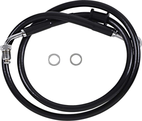 Drag Specialties - Drag Specialties Extended Stainless Steel Front Brake Line Kit - Black Vinyl Coated - 36-3/4in. - 1741-5799