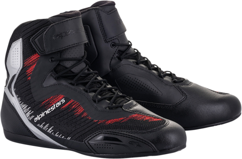 Alpinestars - Alpinestars Faster-3 Rideknit Riding Shoes - 25103191930125 - Black/Silver/Bright Red - 12.5