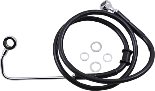 Drag Specialties - Drag Specialties Extended Stainless Steel Front Brake Line Kit - Black Vinyl Coated - 38 3/4in. - 1741-5786