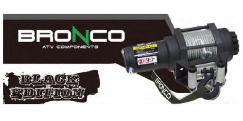 Bronco - Bronco 3500lb. Black Edition Winch with Gray Synthtic Rope - AC-12025