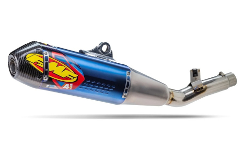 FMF Racing - FMF Racing Factory 4.1 RCT Slip-On Muffler - Anodized Titanium Blue - Carbon End Cap - 042404