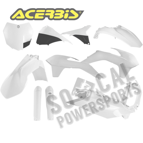 Acerbis - Acerbis Full Plastic Kit - White - 2403090002