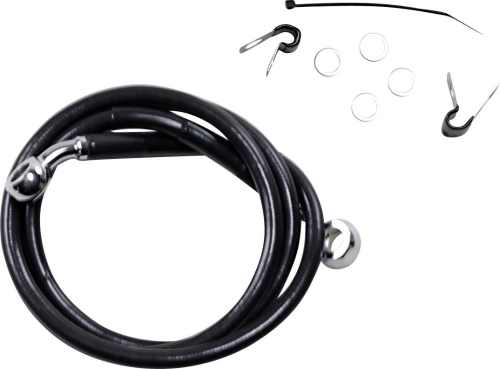 Drag Specialties - Drag Specialties Extended Stainless Steel Front Brake Line Kit - Black Vinyl Coated - 43 3/4in. - 660310-2BLK