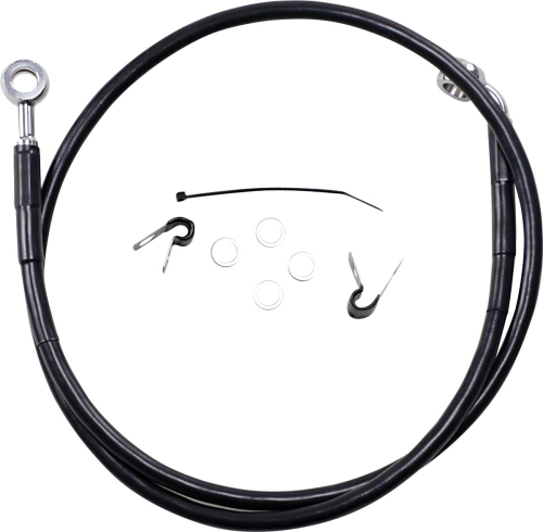 Drag Specialties - Drag Specialties Extended Stainless Steel Front Brake Line Kit - Black Vinyl Coated - 40 3/8in. - 660313-2BLK