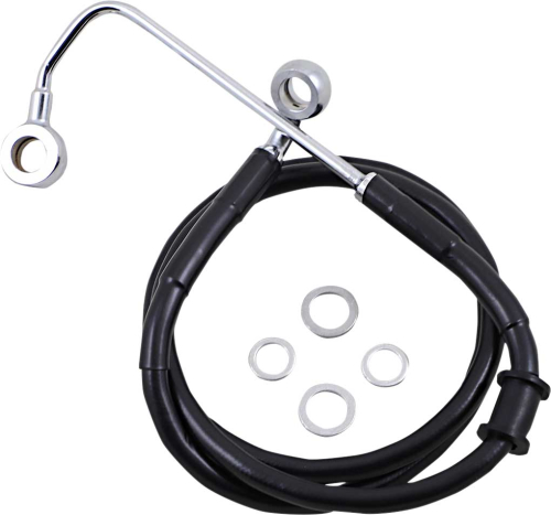 Drag Specialties - Drag Specialties Extended Stainless Steel Front Brake Line Kit - Black Vinyl Coated - 40 3/4in. - 1741-5787