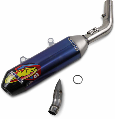 FMF Racing - FMF Racing Factory 4.1 Slip-On - Blue Anodized Titanium - Carbon Fiber Endcap - 045633