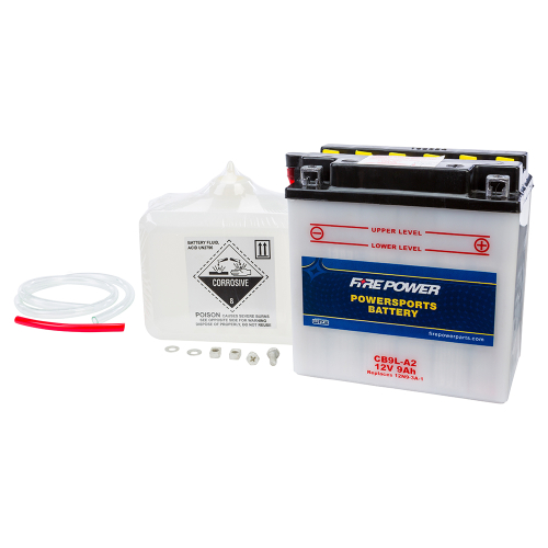 Fire Power - Fire Power Conventional 12V Heavy Duty Battery With Acid Pack - CB9L-A2