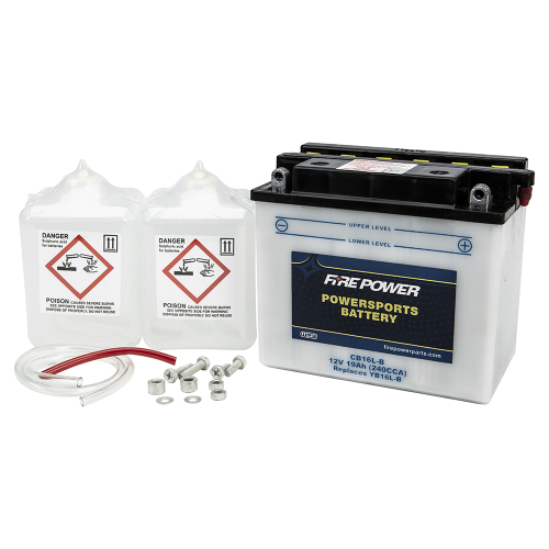 Fire Power - Fire Power Conventional 12V Heavy Duty Battery With Acid Pack - CB16L-B