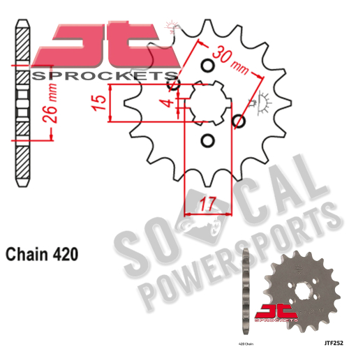 JT Sprockets - JT Sprockets Steel Front Sprocket - 17T - JTF252.17