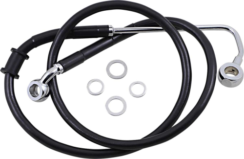 Drag Specialties - Drag Specialties Extended Stainless Steel Front Brake Line Kit - Black Vinyl Coated - 36 3/4in. - 1741-5785