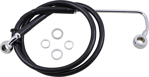 Drag Specialties - Drag Specialties Extended Stainless Steel Front Brake Line Kit - Black Vinyl Coated - 34 3/4in. - 1741-5784