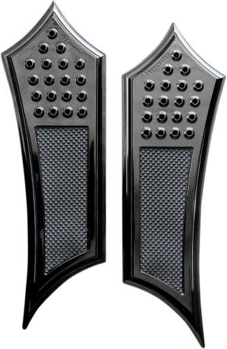 Accutronix - Accutronix Extended Drilled Instigator Floorboards - Rubber Heel - Black - FBF91-DIB