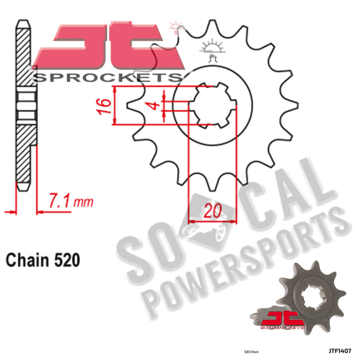 JT Sprockets - JT Sprockets Steel Front Sprocket - 10T - JTF1407.10