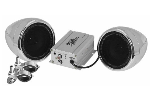 Boss Audio - Boss Audio MC420B 600 Watt Motorcycle/ATV Sound System with Bluetooth Audio Streaming - Chrome - MC420B