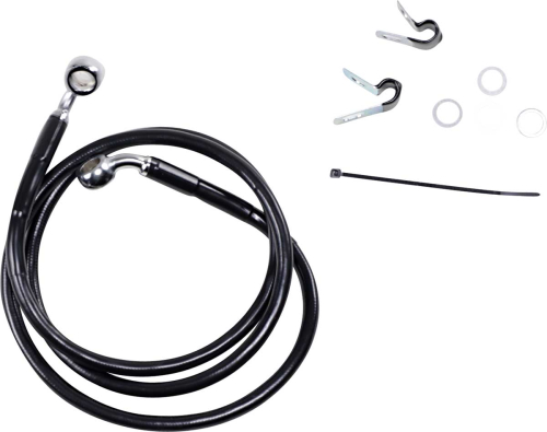 Drag Specialties - Drag Specialties Extended Stainless Steel Front Brake Line Kit - Black Vinyl Coated - 45 3/4in. - 660310-4BLK