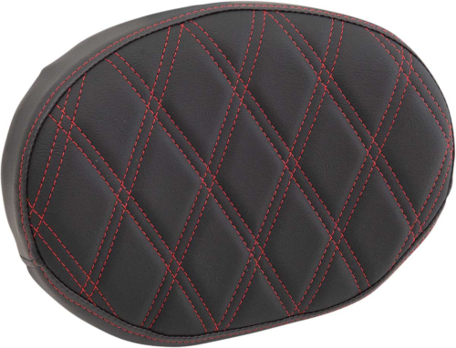 Drag Specialties - Drag Specialties Backrest Pads For Square And Round Sissy Bars - Double Diamond - Red Stitch - 0822-0448