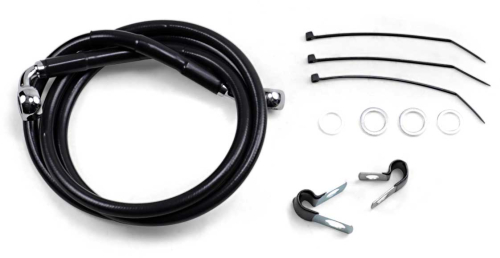 Drag Specialties - Drag Specialties Extended Stainless Steel Front Brake Line Kit - Black Vinyl Coated - 44 7/8in. - 640112-6BLK